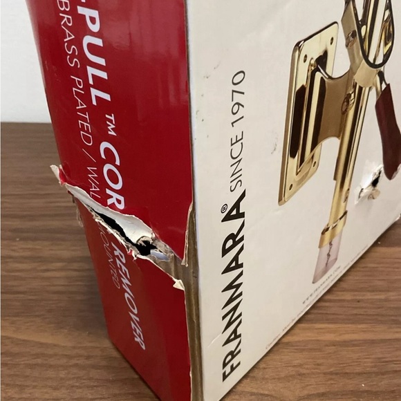 Franmara Wall Mounted Cork Remover Bar Pull Brass Plated Corkscrew Wine Opener - Picture 8 of 10